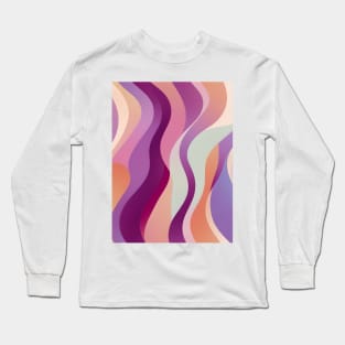 Colorful Sun's Magnetic Field  - Abstract Geometric Pattern Long Sleeve T-Shirt